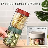 Vista 4 de DIMBRAH Recipientes de avena con tapas, tarros Mason de 16 onzas con tapas, juego de 6, práctico recipiente de avena para llevar, tarros de pudín