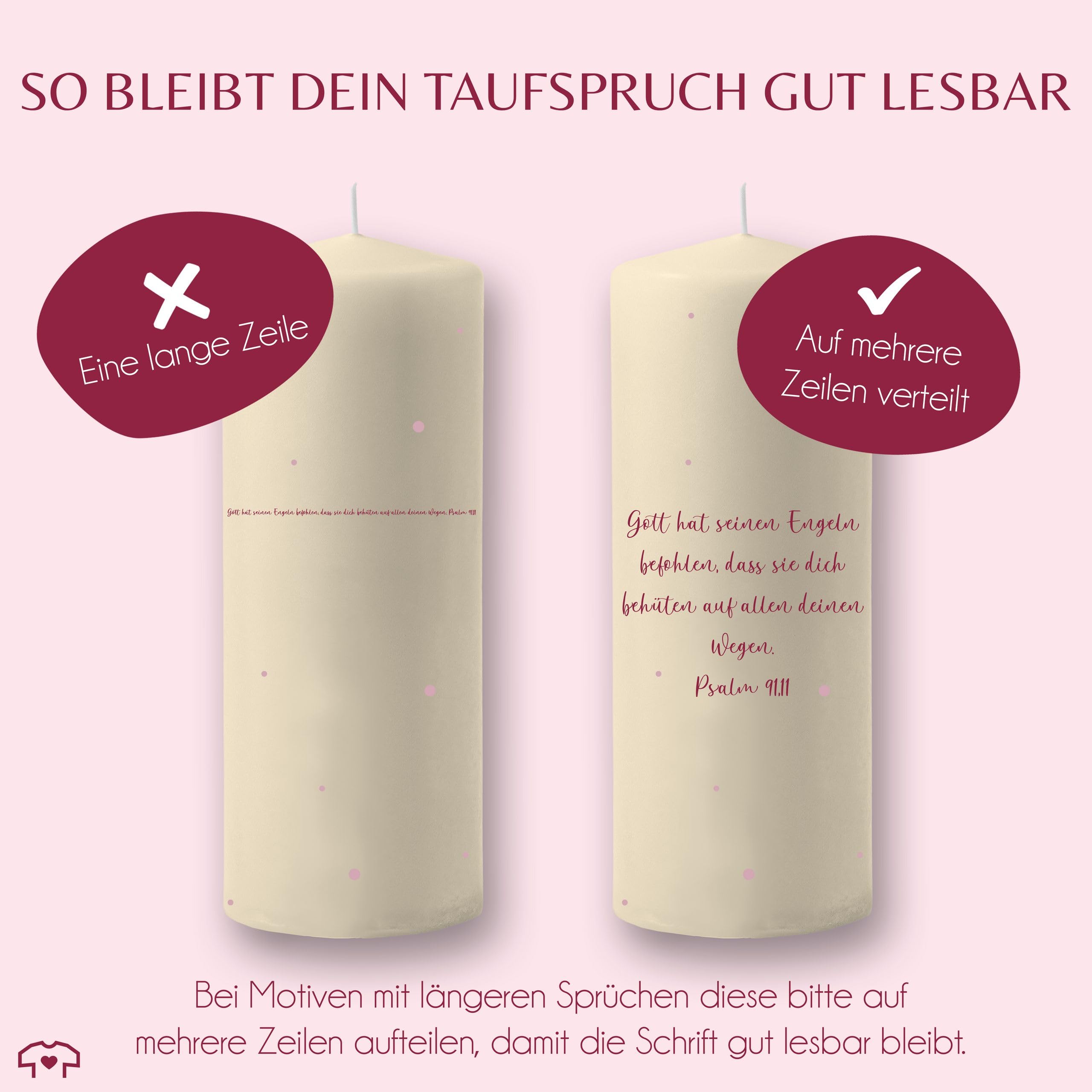 Taufkerze - Taufe - Elefant mit Name Datum Wunschtext - Taufgeschenk Deko personalisiert - 230/78 mm - Elfenbein