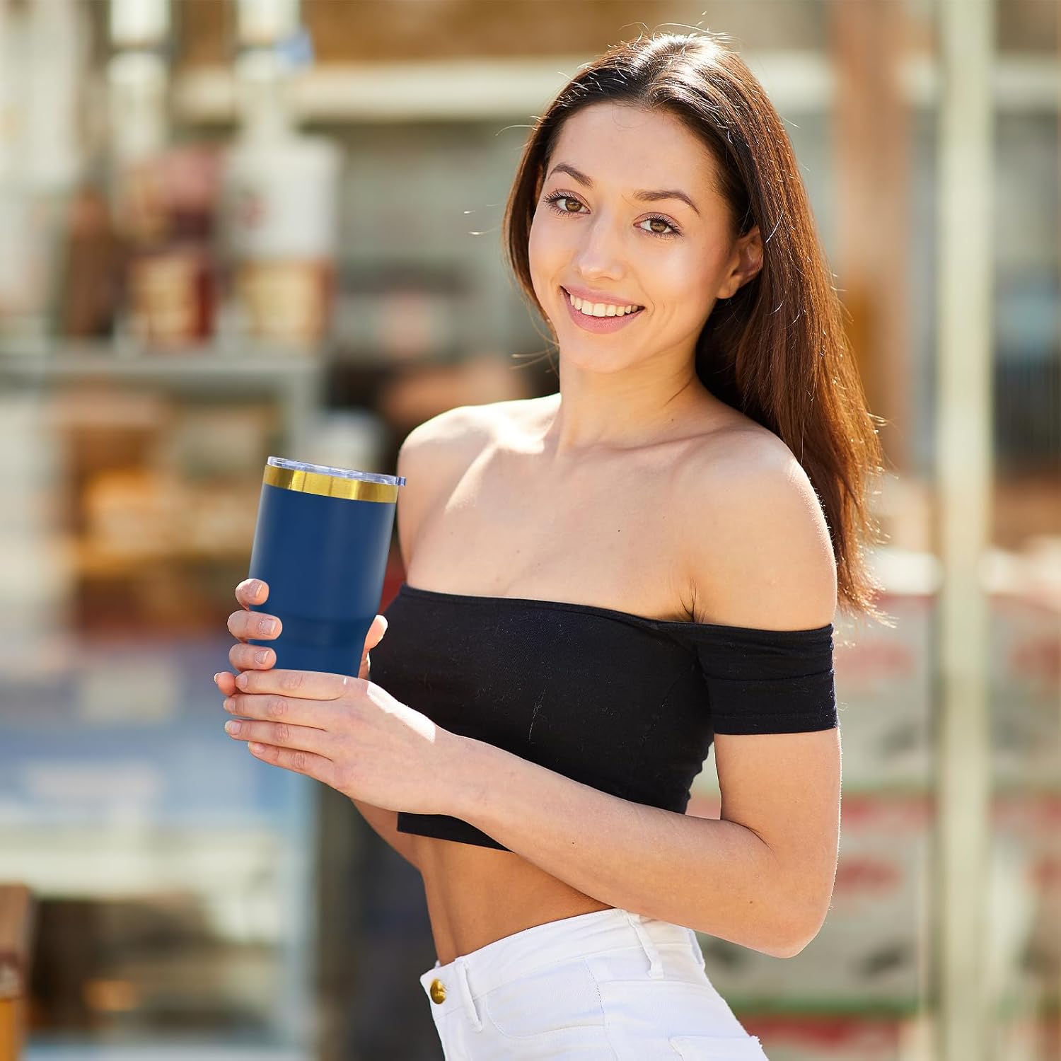 20 oz Tumbler Stainless Steel Tumbler with Lid and Straw, Double Wall Vacuum Insulated Travel Coffee Mug for Laser Engrave, Powder Coated Cups for Hot and Cold Drinks (Navy,1 pack) - Image 7