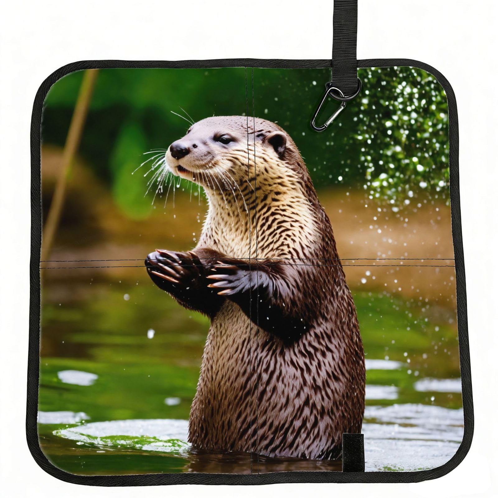 PPHGUT Animal Cute Brown Otters Print Foldable Seat Cushion Waterproof Portable Chair Pad Travel Outdoor Picnic Camping