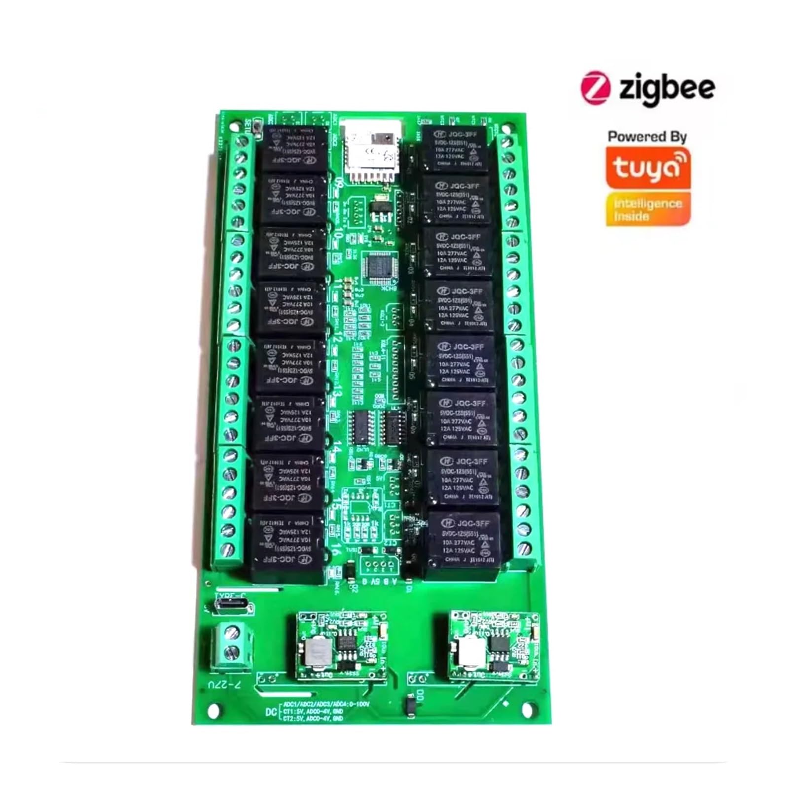Modulo piastra controller interruttore intelligente relè Tuya 16CH WiFi o Zigbee a 16 canali(Tuya zigbee 12VDC)