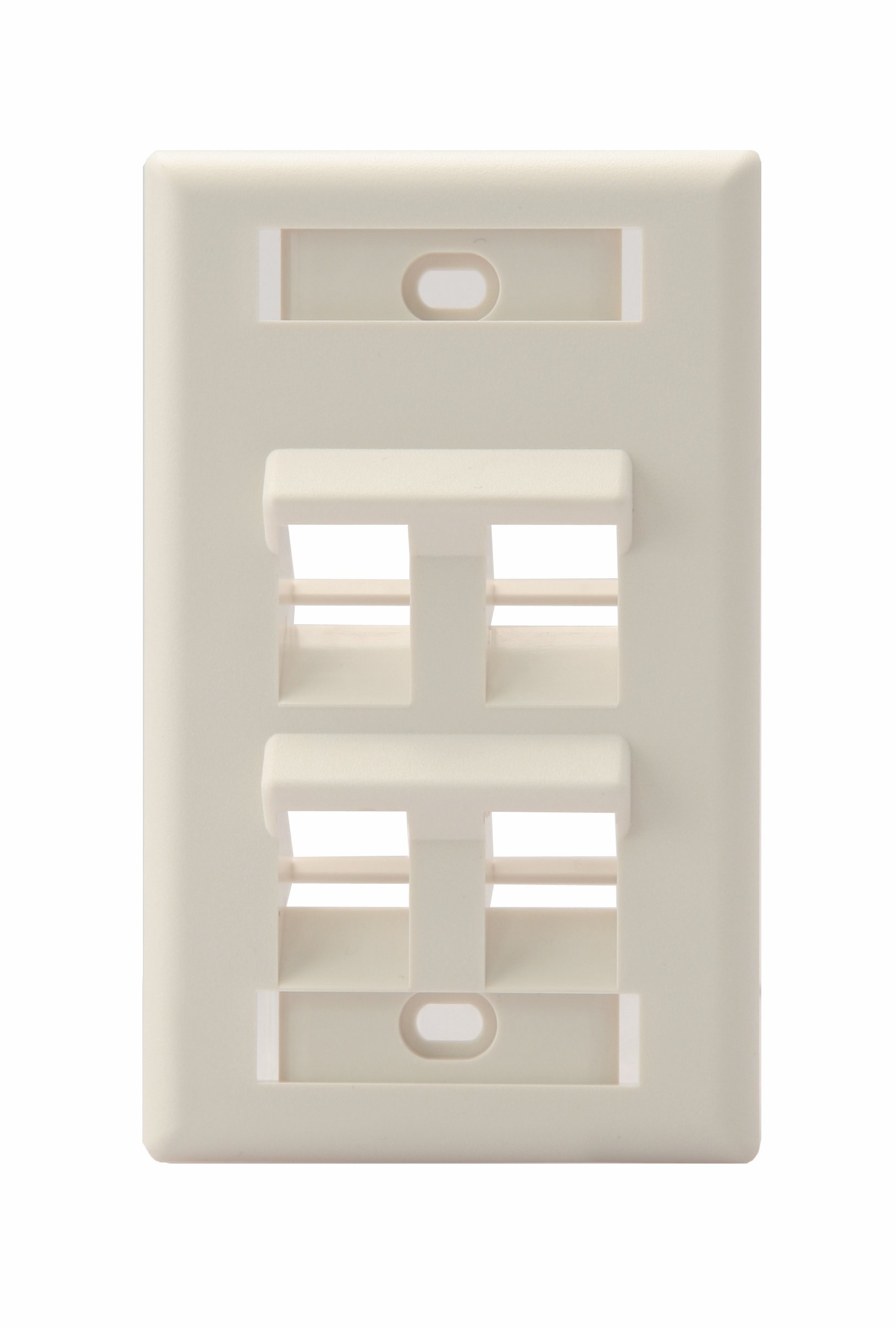 Wallplate coudé Leviton 1-port QuickPort beige pour câble RJ45