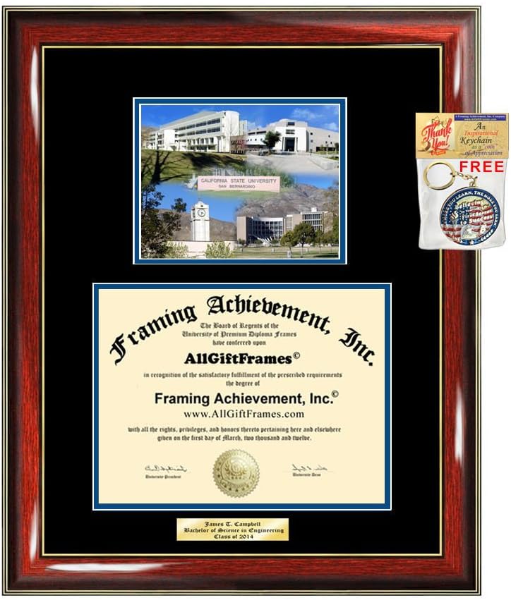Diploma Frame CSUSB California State University San Bernardino Campus Photo Graduation Graduation Gift Idea Engraved Picture Frames Engraving Large Graduate Graduate Degree