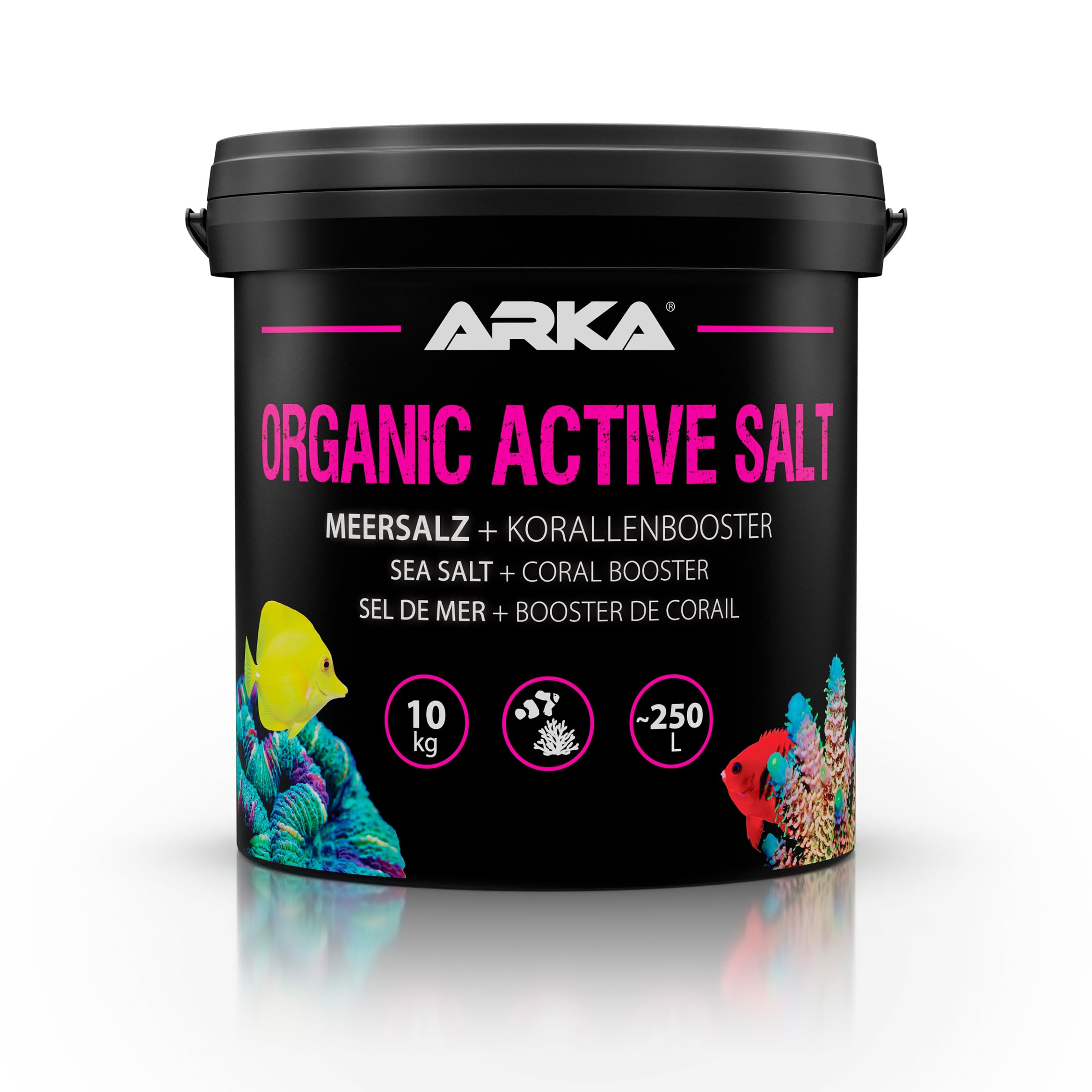 Riffsalz Meerwasser 10 kg – organisch aktives Meersalz für Korallenwachstum, Farbenpracht & stabile Wasserwerte – schnell löslich, phosphatfrei und nitratfrei – ARKA Organic Active Salt