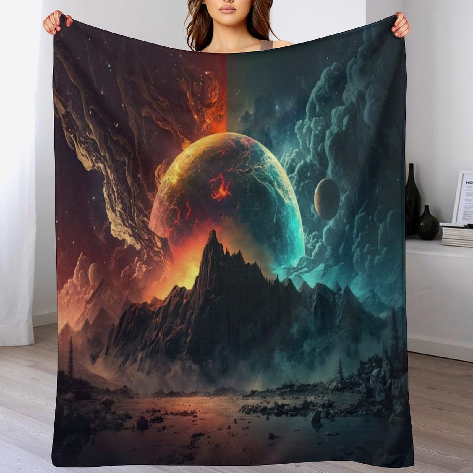 Couverture fantasy paysage flannel douce plaid canapé lit voyage 140x180