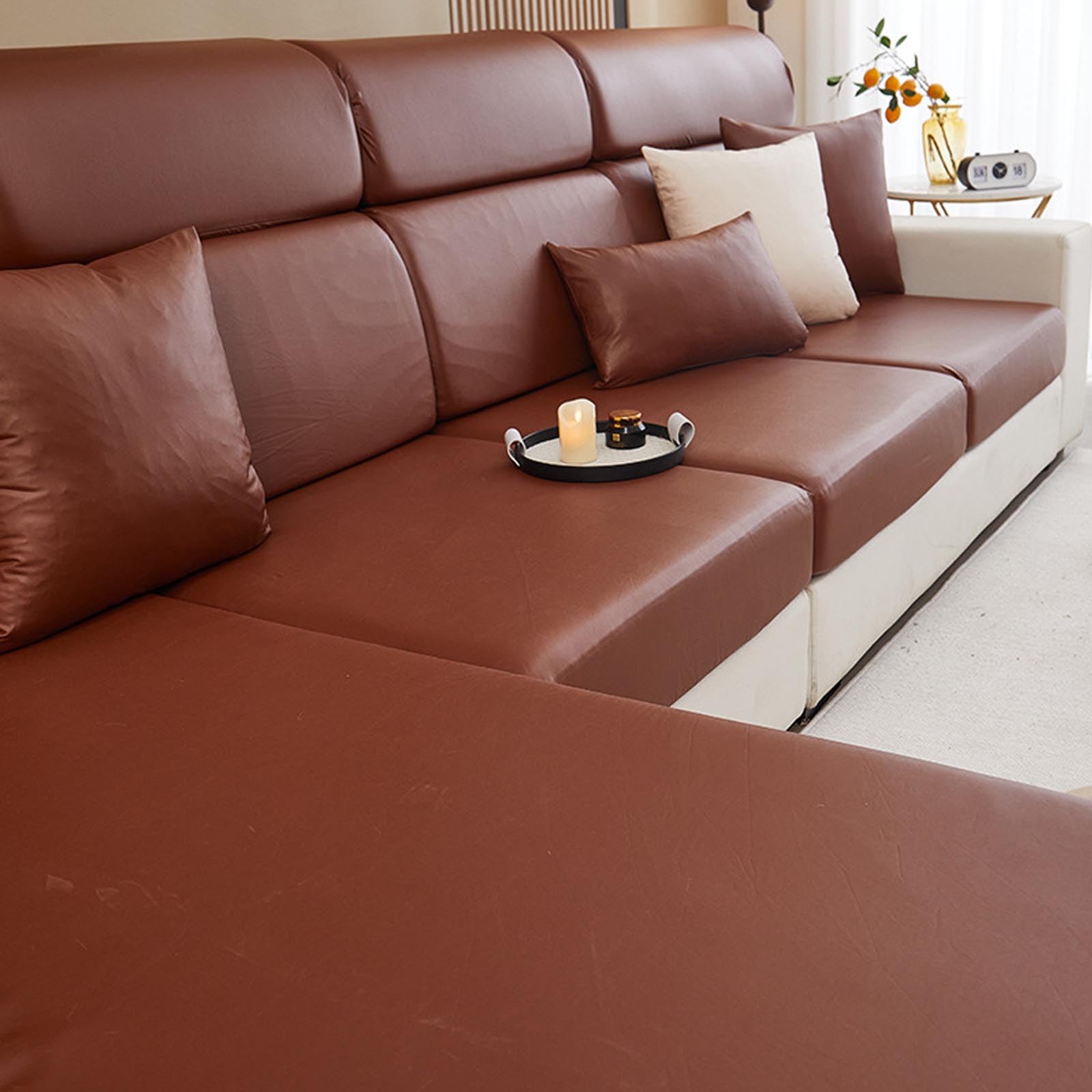 Protège-canapé imperméable XL marron 4 places anti-animaux