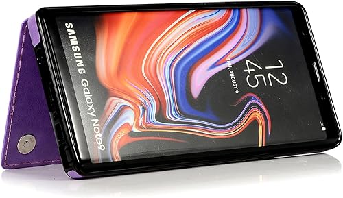 Miniatura 6 de Asuwish Funda de teléfono para Samsung Galaxy Note 9 con protector de pantalla de vidrio templado, tarjetero y cartera, soporte para celular,