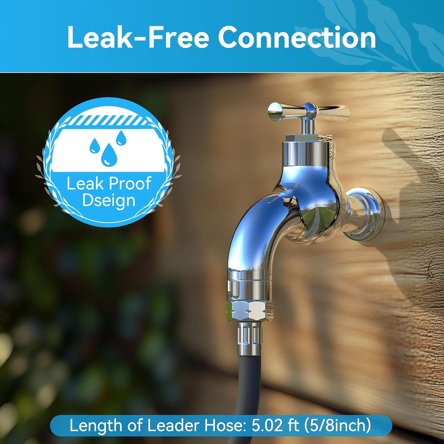 Garden Hose Reel, Hose Holder with Aluminum Frame, Never-Leak System, Easy Assembly, Hose Reel Wall Mount Holds 135 ft x 5/8 in Hose, Ideal for Backyards, Gardens（hose not include）