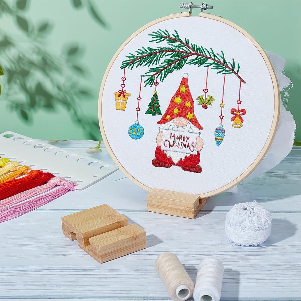 OLYCRAFT 4Pcs Embroidery Hoop Wooden Base Embroider Hoop Base 2.1x3.1 Inch Embroidery Hoop Easels Rectangle Embroidery Display Stand Cross Stitch Hoop Accessories Decor