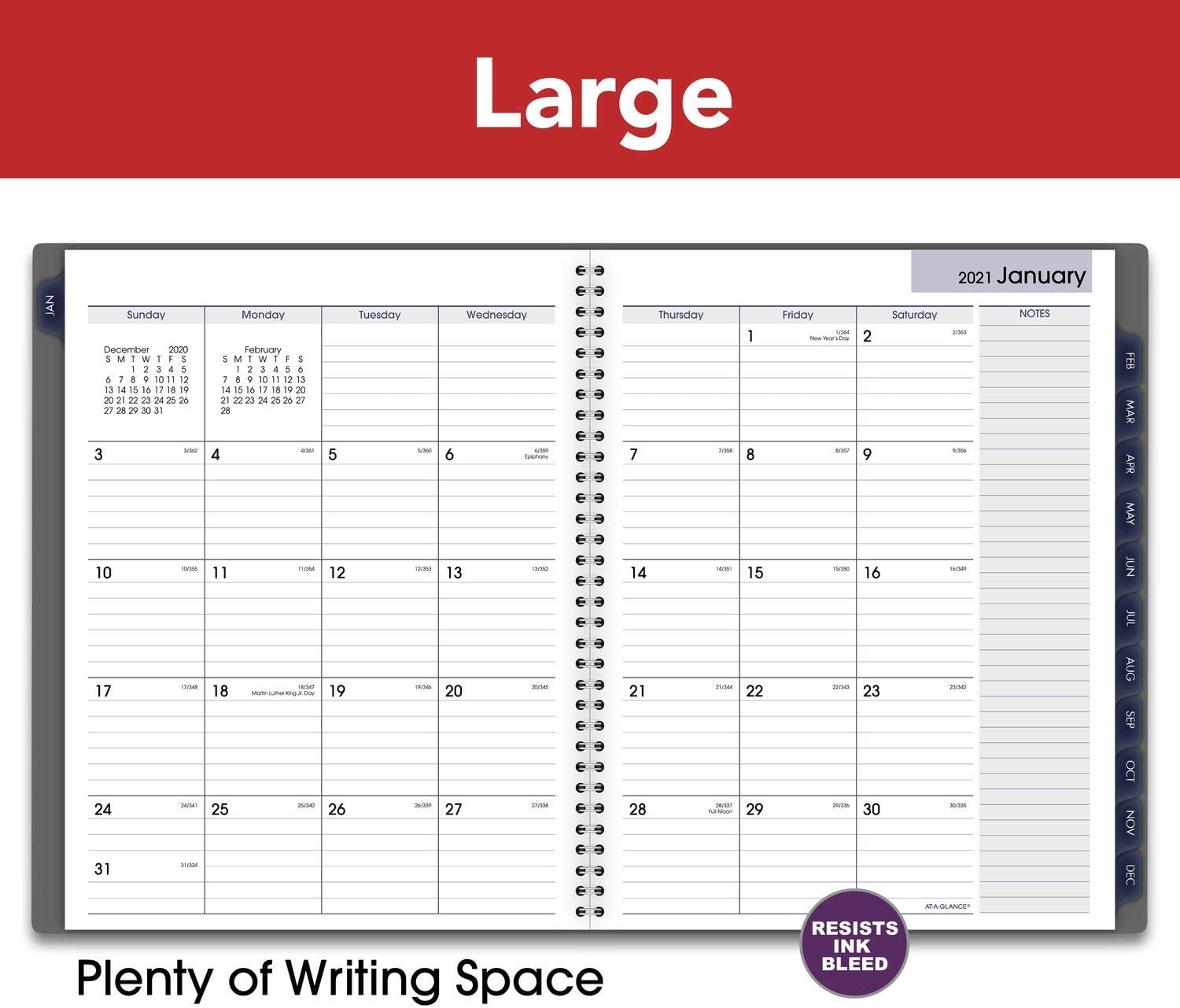 2021 Weekly & Monthly Appointment Book & Planner by AT-A-GLANCE, 8-1/2" x 11", Large, DayMinder, Gray (GC5200721)