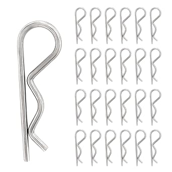 30Pcs R Clips Spring Cotter Clip Pin, M3 x 65mm Stainless Steel Retaining Cotter Pins Hitch Pins Clip Pin Fastener Hardware for Tractor Truck Trailer Mower Carts