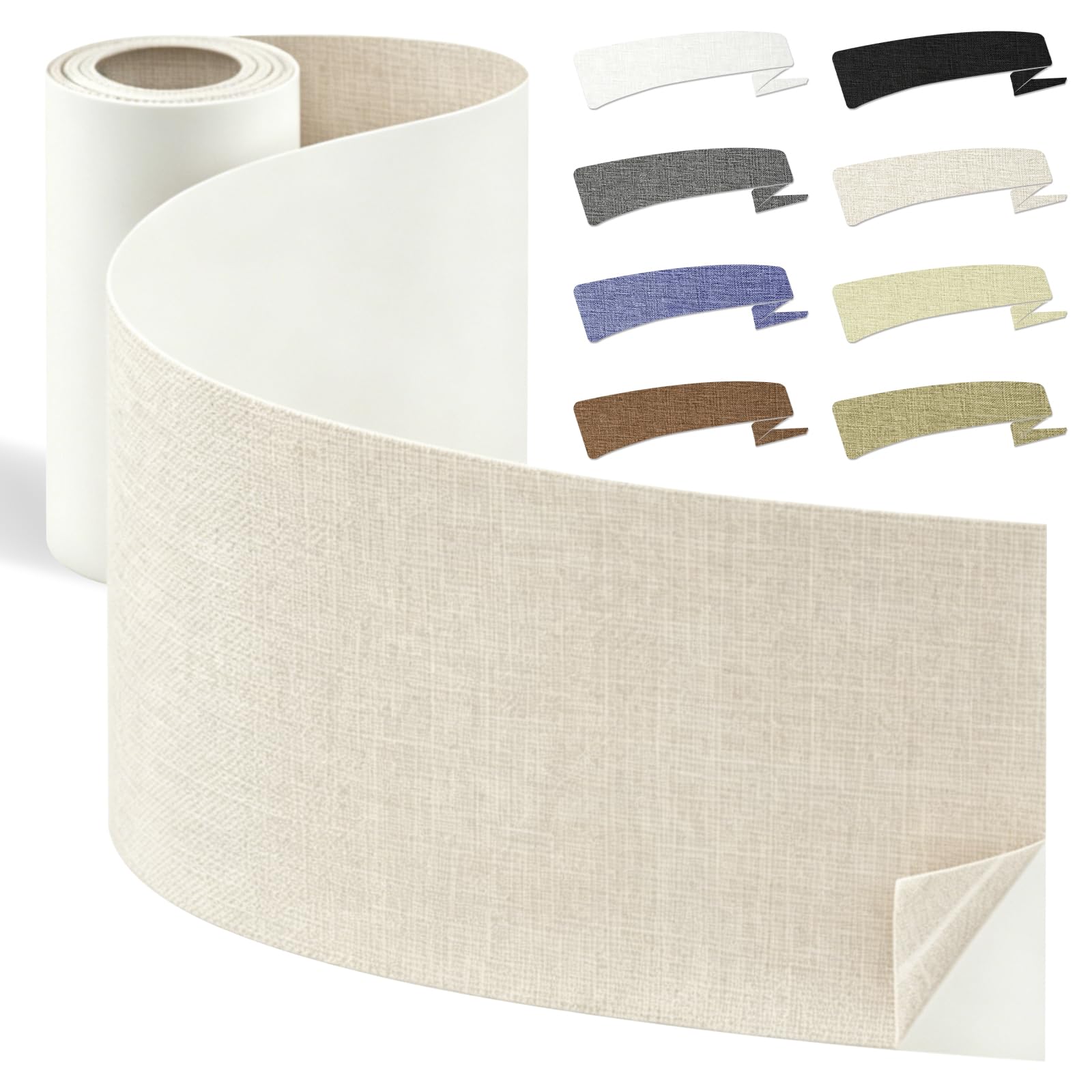 Linen Tape 10x200 cm Self-Adhesive Sofa Repair Patch (Off White)