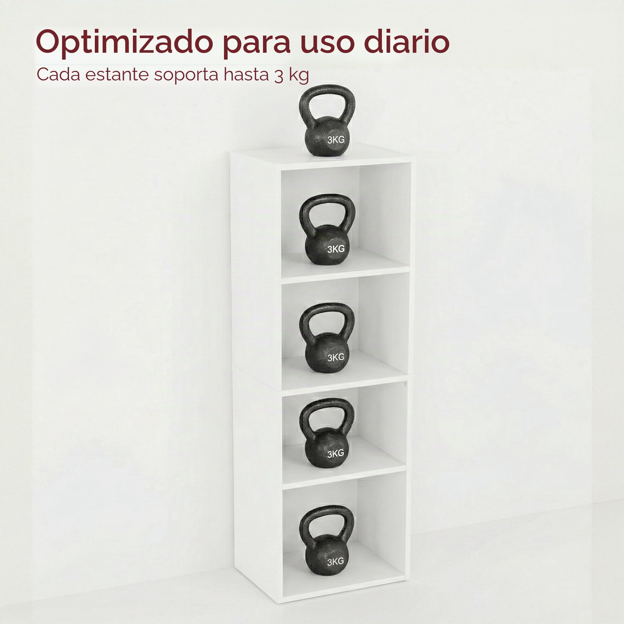 Vida Designs Estantería Oxford de 4 Niveles, de Madera, Color Blanco, para Oficina, Sala de Estar