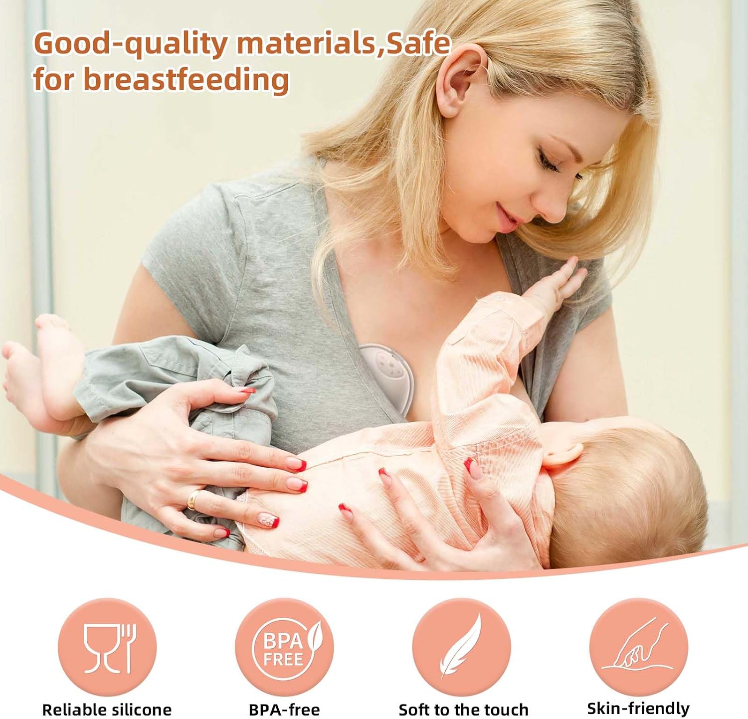 8pcs Replacement Parts for eufy Breast Pump, 4 Silicone Diaphragms & 4 Duckbill Valves Accessories Kit Compatible with eufy S1 Pro, S1, E10, E20 Wearable Breast Pump