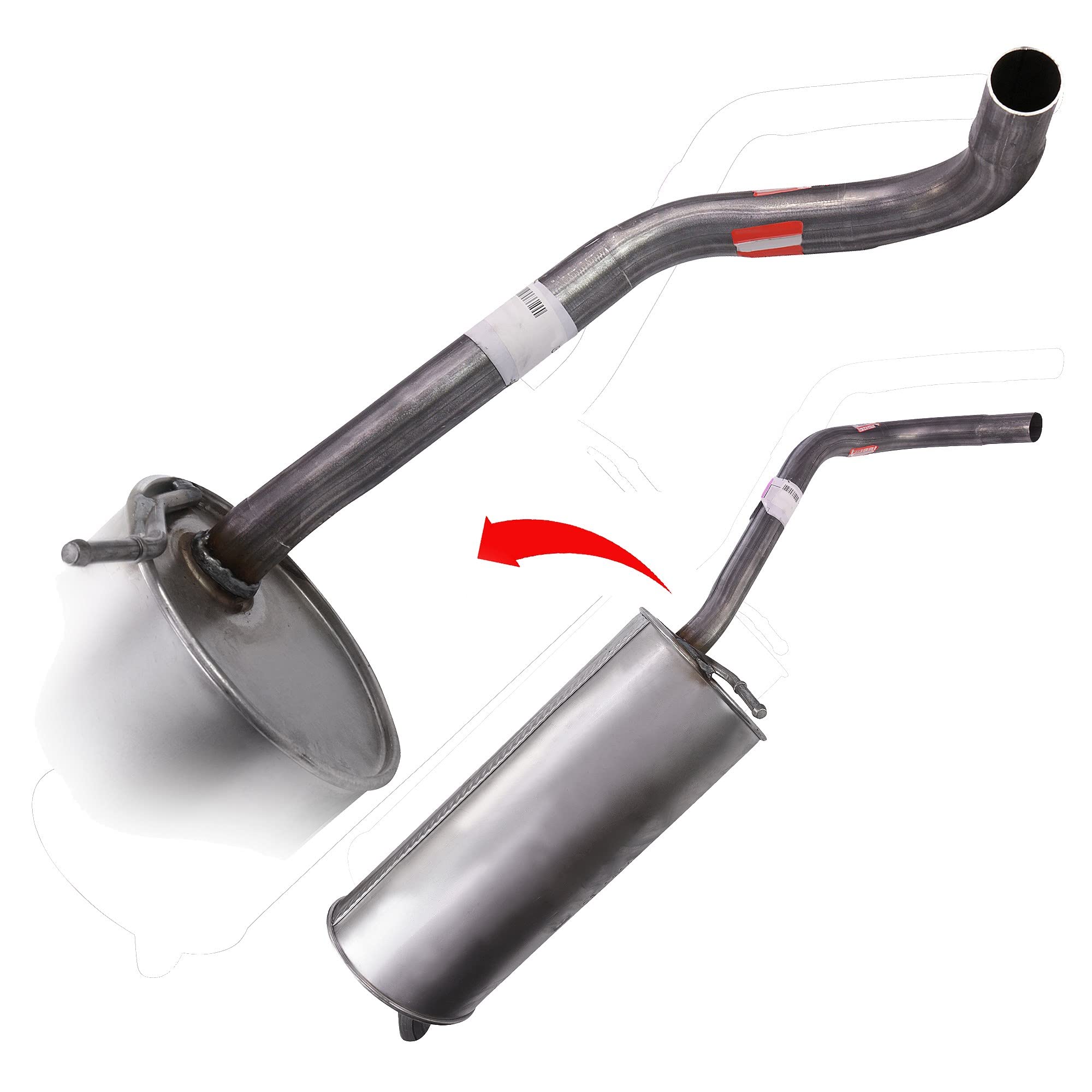 ATEC Germany Set di silenziatori di scarico 1x Silenziatore posteriore, con