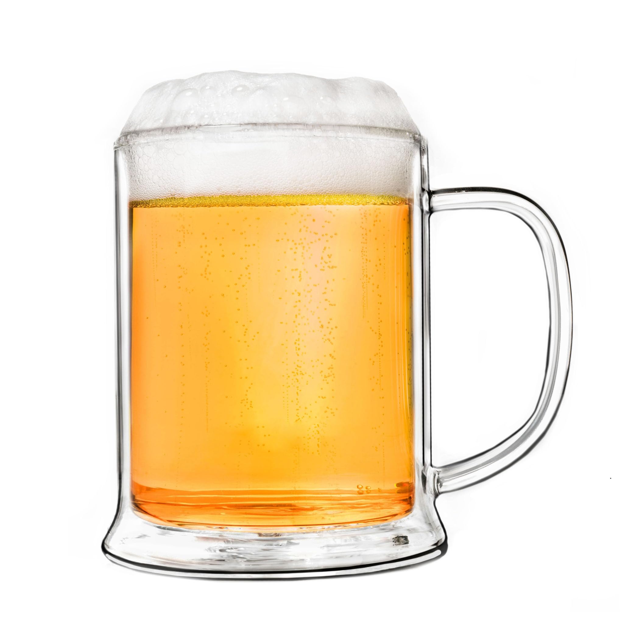 Creano "Beer Glass 500ml – Elegant Double-Walled Borosilicate Glass for Wheat Beer – Heat Resistant & Insulating – Individual Glass