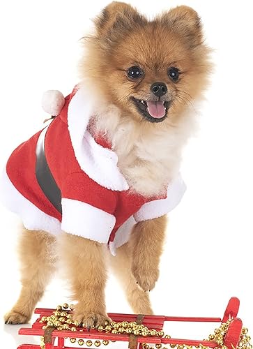 Miniatura 10 de Disfraces de Navidad para mascotas, ropa de perro de Papá Noel para perros pequeños, abrigos de otoño e invierno, sudaderas con capucha