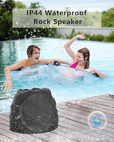 Miniatura 6 de Altavoces para exteriores Bluetooth impermeables para patio, conexión TWS para exteriores, altavoces Bluetooth inalámbricos, alimentados por energía