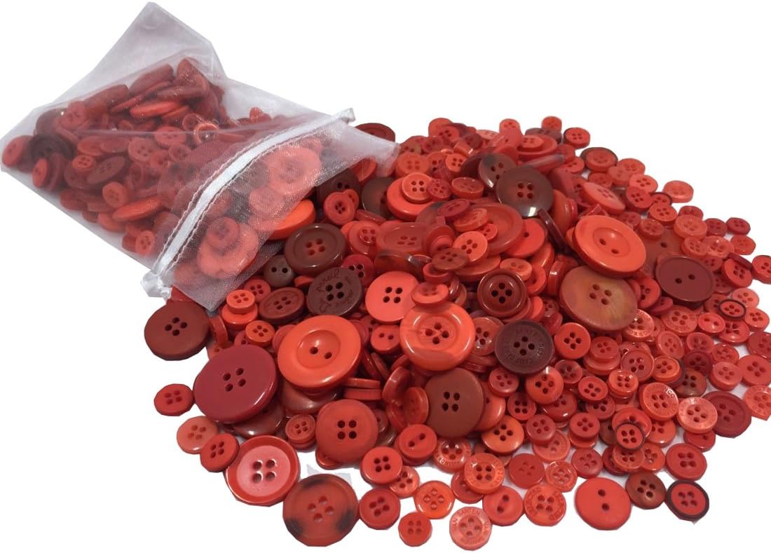 Amazon.com: levylisa Assorted Red Buttons Mix, Small Medium Kids and ...