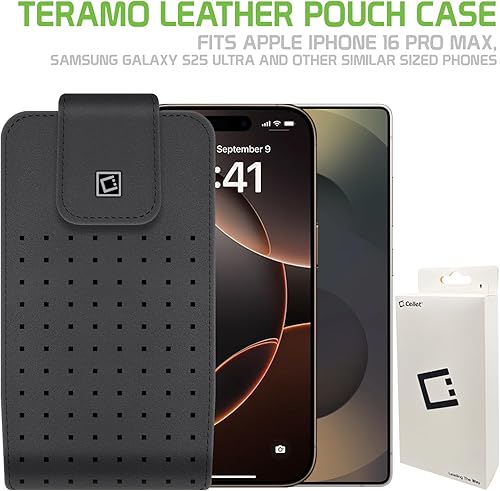 Miniatura 9 de Cellet Teramo - Funda de cuero para teléfono con clip para cinturón; compatible con iPhone 16 Pro Max, Galaxy S25 Ultra y teléfonos de tamaño