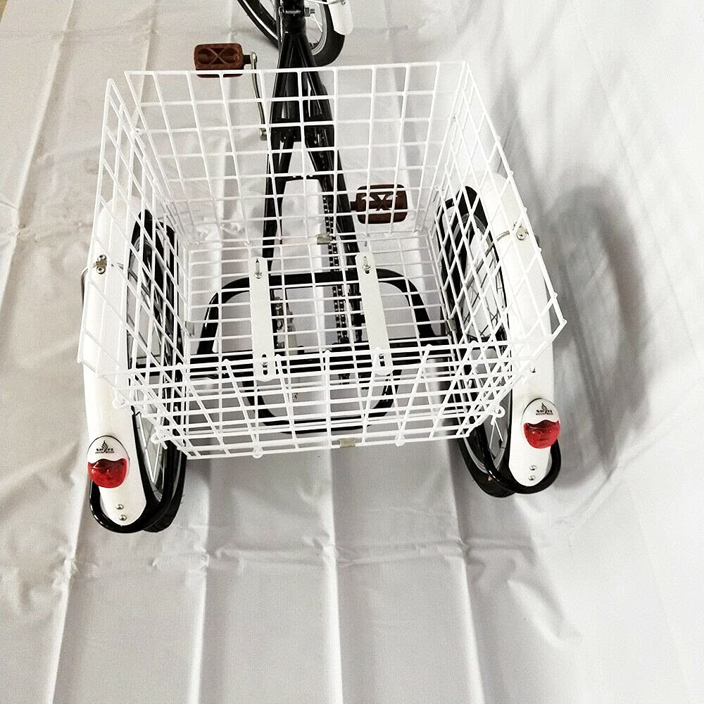 Tricycle Adulte 20 Pouces 8 Vitesses - Vélo 3 Roues Avec Panier - Pour Seniors, Courses, Loisirs