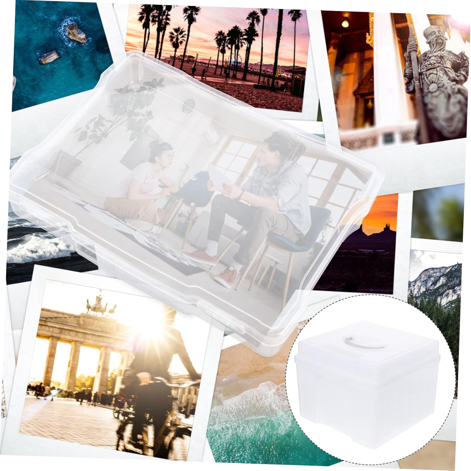 Gadpiparty 1set Photo Organizer Storage Box Multi-functional Photo Keeper Case for Craft Supplies Game Cards and Important Pictures and Portable Design