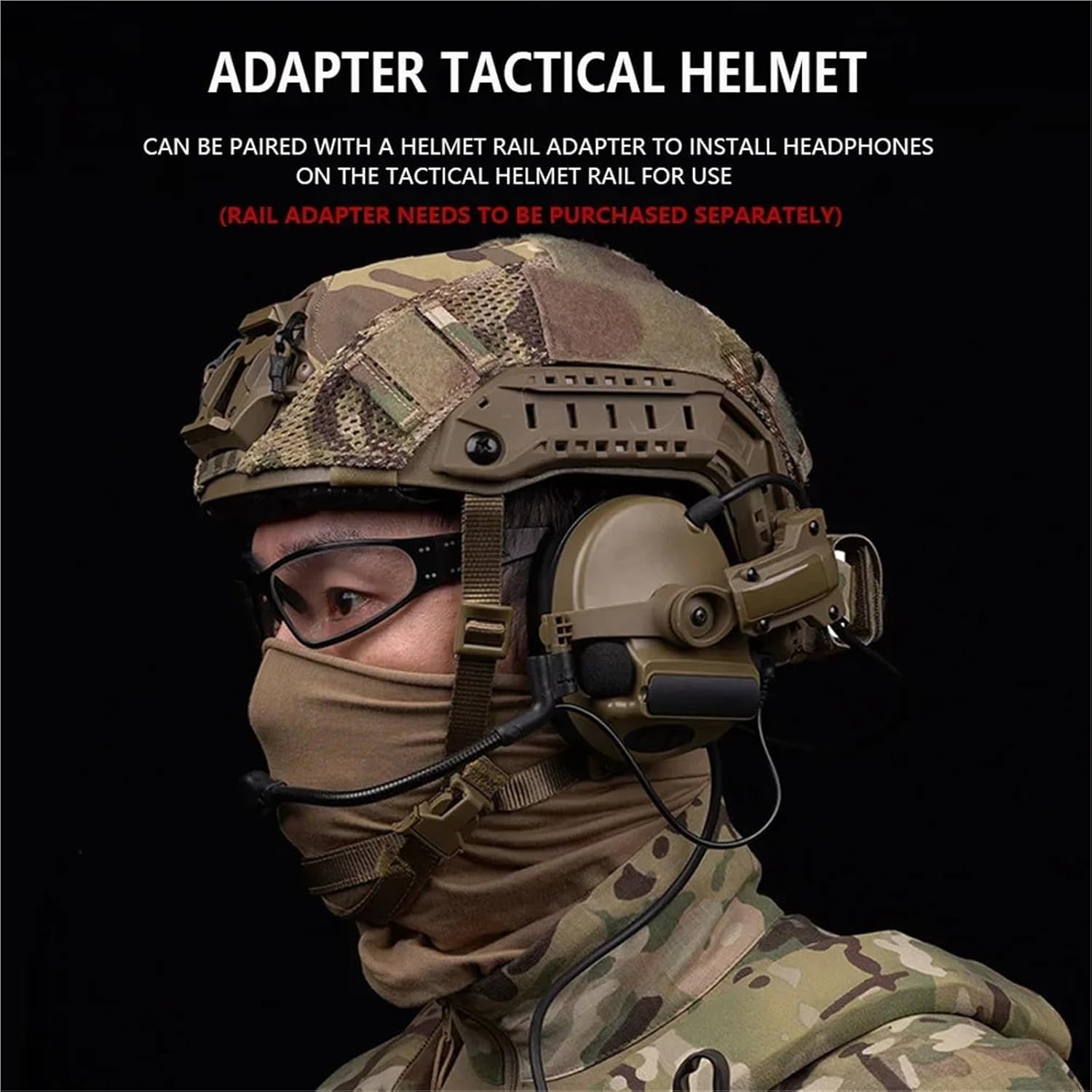Gen 5th Detachable Headband Tactical Headset(Not Noise) /OPS Fast Helmet ARC Rail Adapter for Com-Tac II III C4 C5 C6