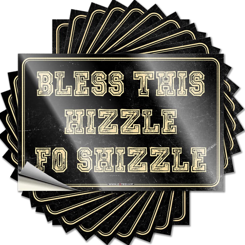 Winter, Decals Funny Ideas Quote Stickers, Scented No Residue Decals for Luggage | Racing Party Favor Custom Bless This Hizzle Fo Shizzle(6X9CM)