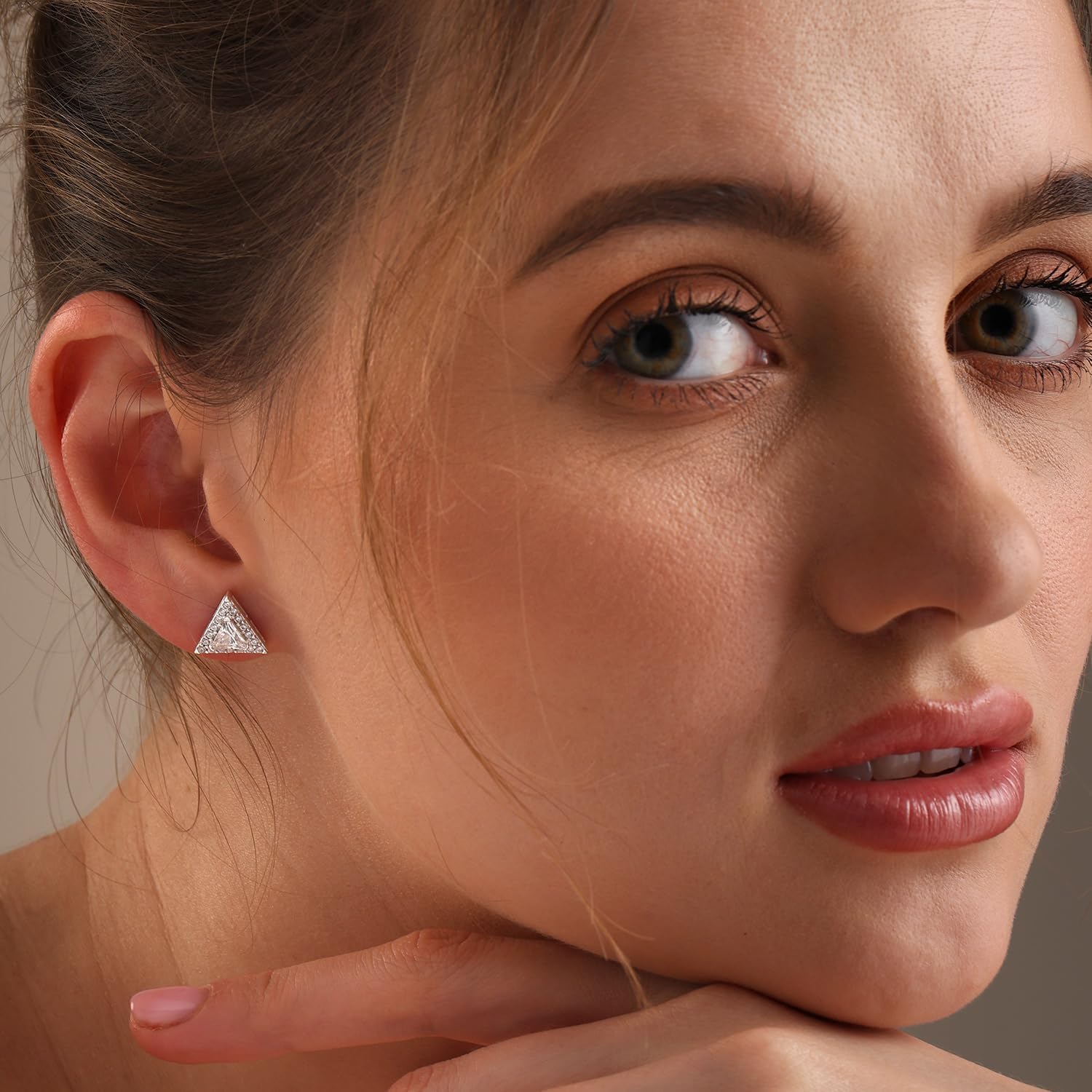 LeCalla 925 Sterling Silver CZ Stud Earrings for Women | Cubic Zirconia Halo & Heart Stud Earring | Rhodium-Plated Silver Jewelry for Her Mom Wife