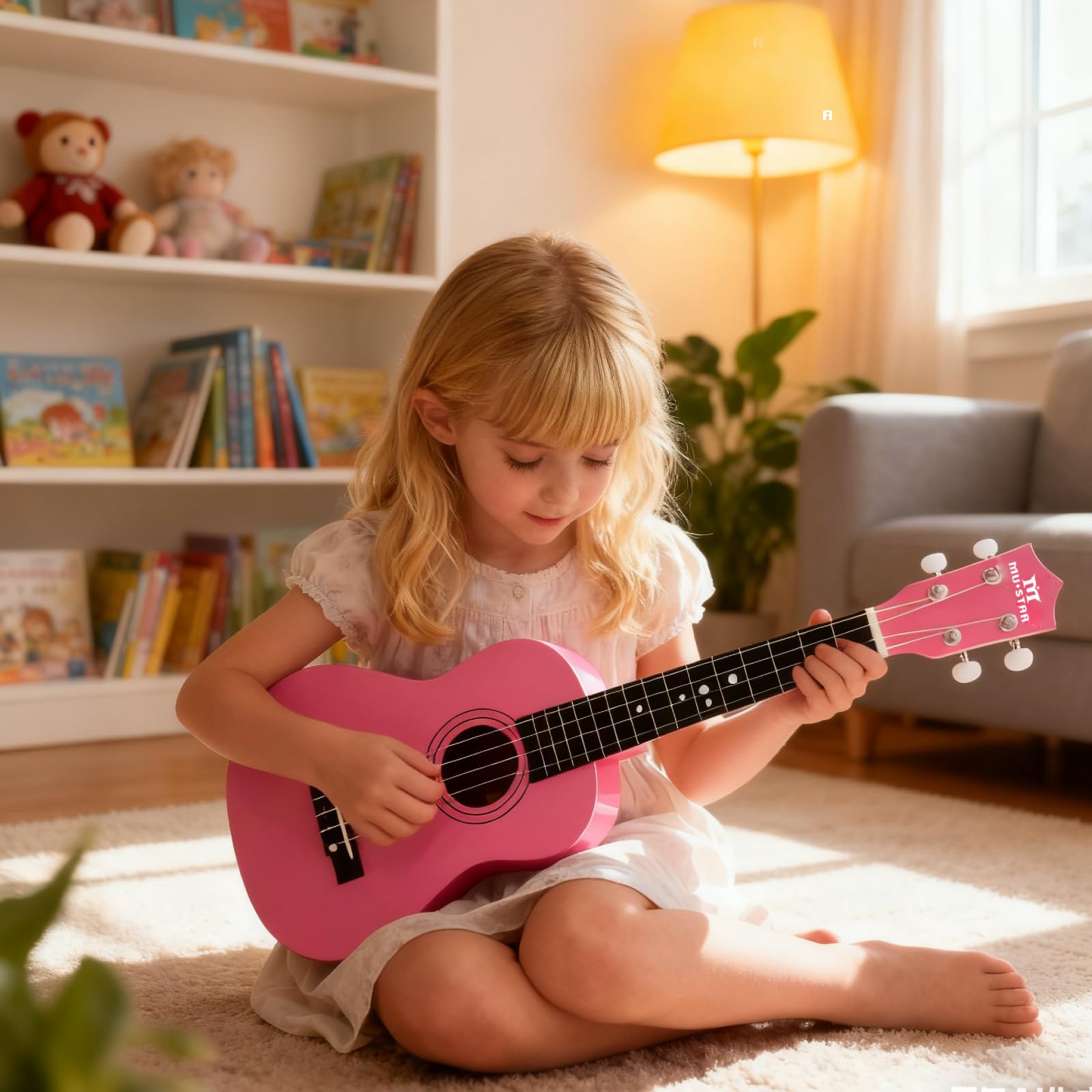 Hochglänzende Sopran-Lasenholz-Ukulele, 53,3 cm, Starter-Set für Anfänger mit Gigbag/Clip-Stimmgerät, Kinder-Ukulele, Ukulele, Hawaii-Mini-Gitarre für Kinder, Erwachsene und Anfänger