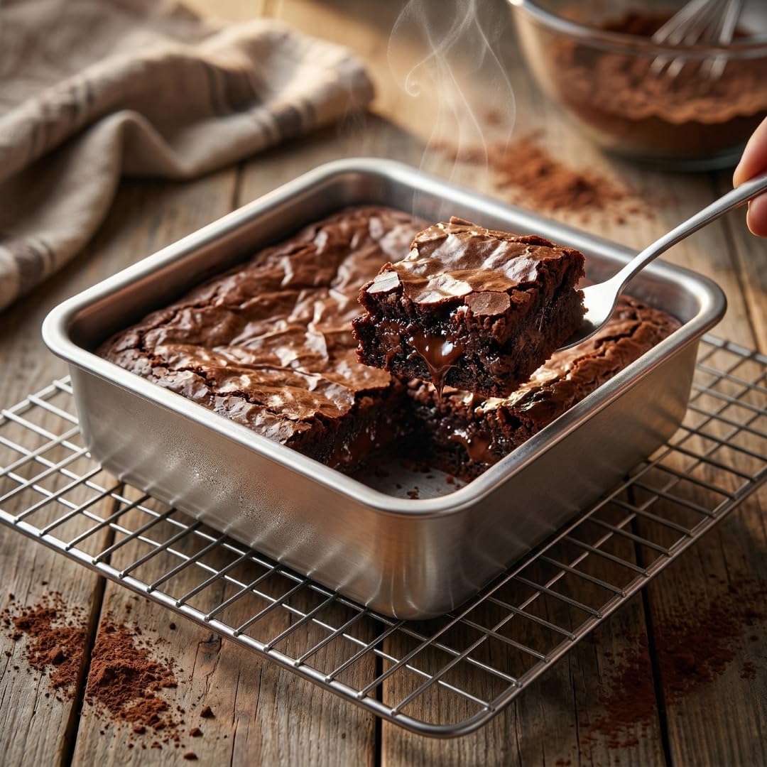 Premium Aluminium Cake Mould - 8x8 Inch, Non-Toxic -4