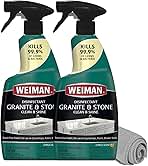 Weiman Disinfectant Granite Daily Clean & Shine (2 Pack with Polishing Cloth) Safely Clean Disinfect and Shine Granite Marble Soapstone Quartz Quartzite Slate Limestone Corian Laminate Tile Countertop