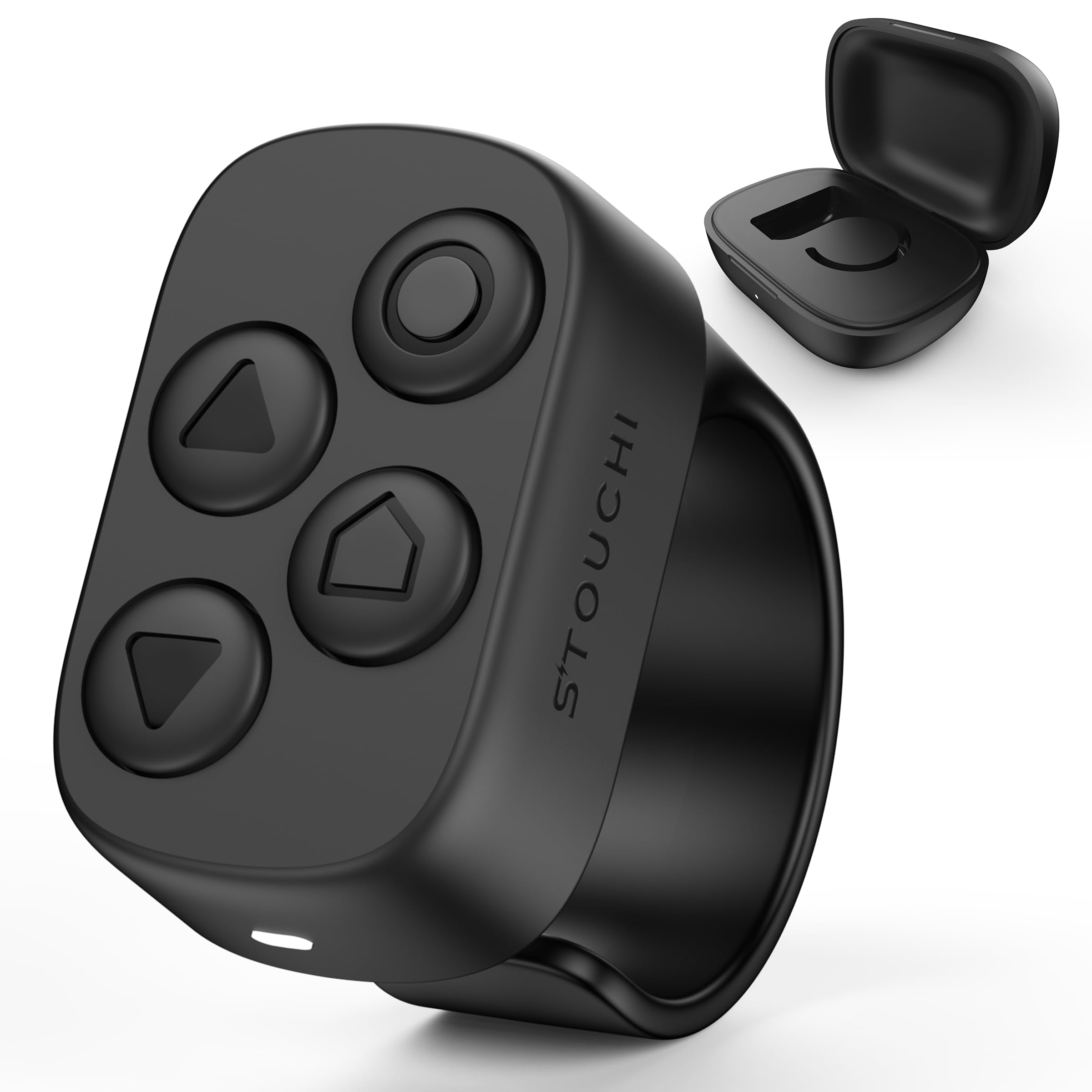 Stouchi Remote for Kobo eReaders, No-Clip Page Turner with Charging Case Hands-Free Reading Skip Rewind Compatible with Clara BW/Libra Colour/Clara Colour/Elipsa 2E/Clara 2E/Libra 2/Sage - Black