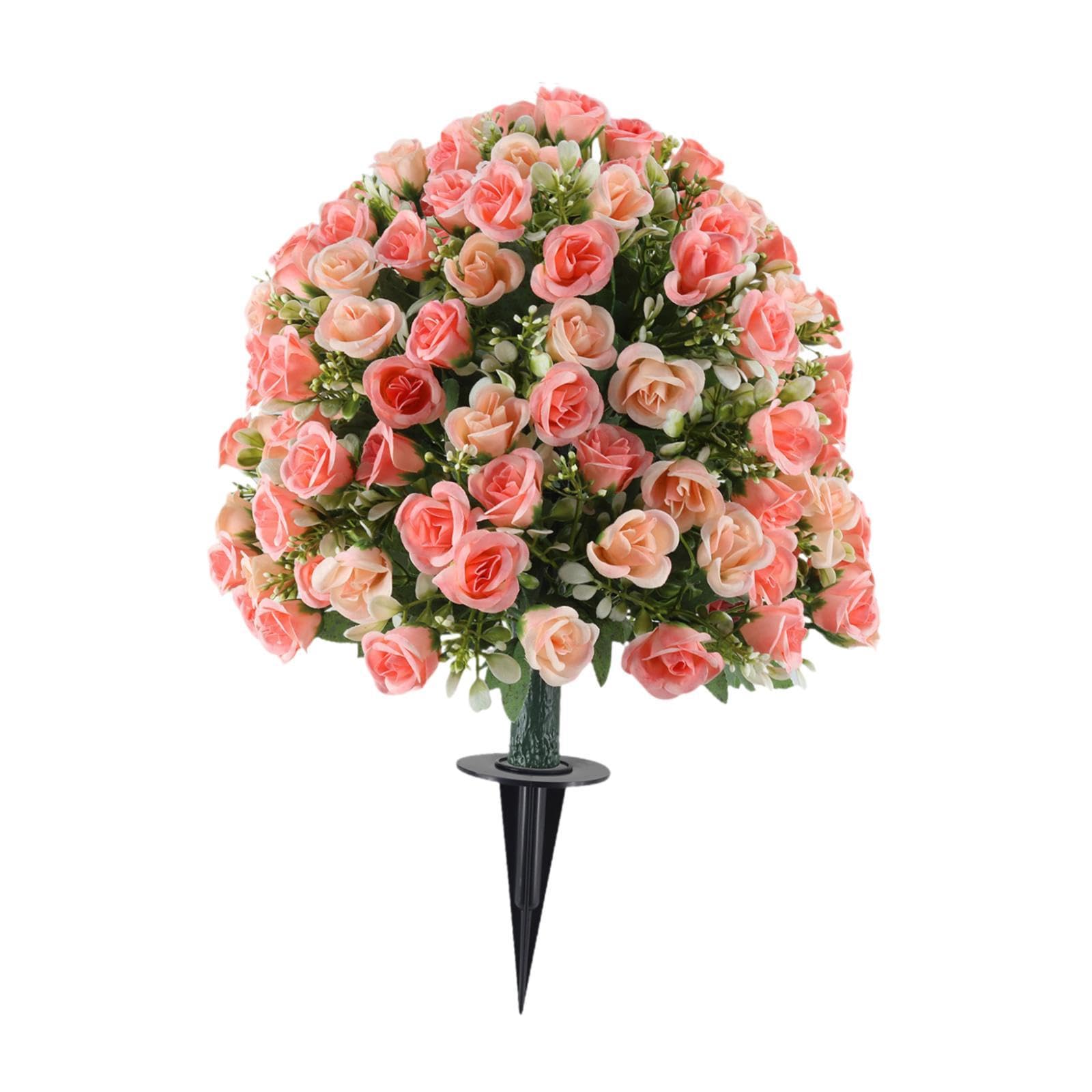 Sharplace Fleurs artificielles, arbustes et plantes artificielles décoratives pour jardin, Saint-Valentin, extérieur, Rose