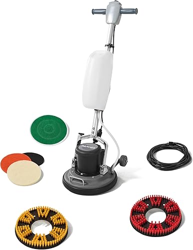 Máquina pulidora de piso multifuncional de 13 pulgadas, limpia, pule, fregona y pule con facilidad. Ideal para alfombras. Incluye tanque de solución