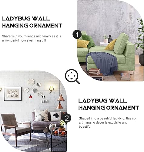 Miniatura 9 de NUOBESTY 1 pieza de escarabajo de hierro para colgar en la pared de mariquita de metal, decoración de pared de mariquita de hierro, decoración de