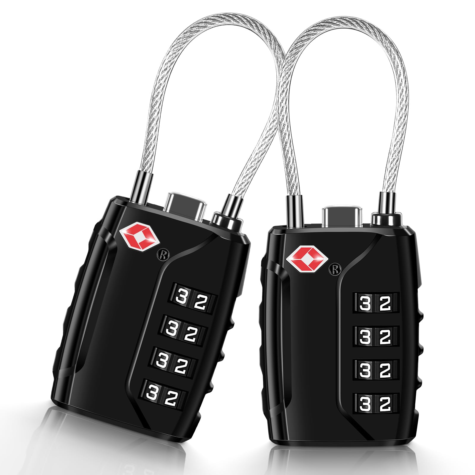 6 Pcs Cadenas Valise Avion, Cadenas Code de 3 Chiffres, Cadenas de Sécurité à Combinaison à 3