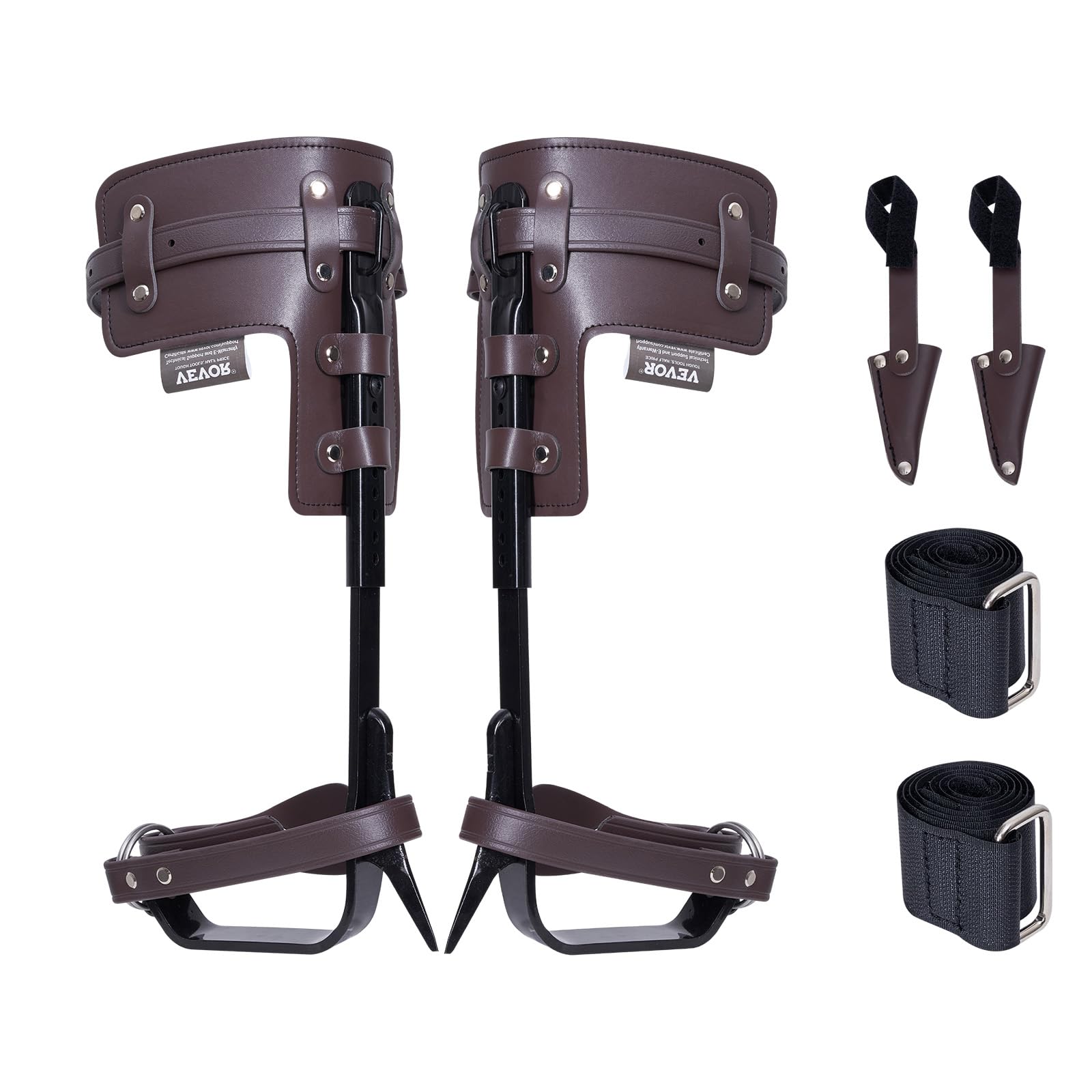 VEVOR Tree Climbing Spikes, Climbing Spurs, 350lbs Load Capacity Tree Climbing Gear with Straps and Spike Protectors, Arborist Equipment for Climbers, Hunting, Fruit Picking, White