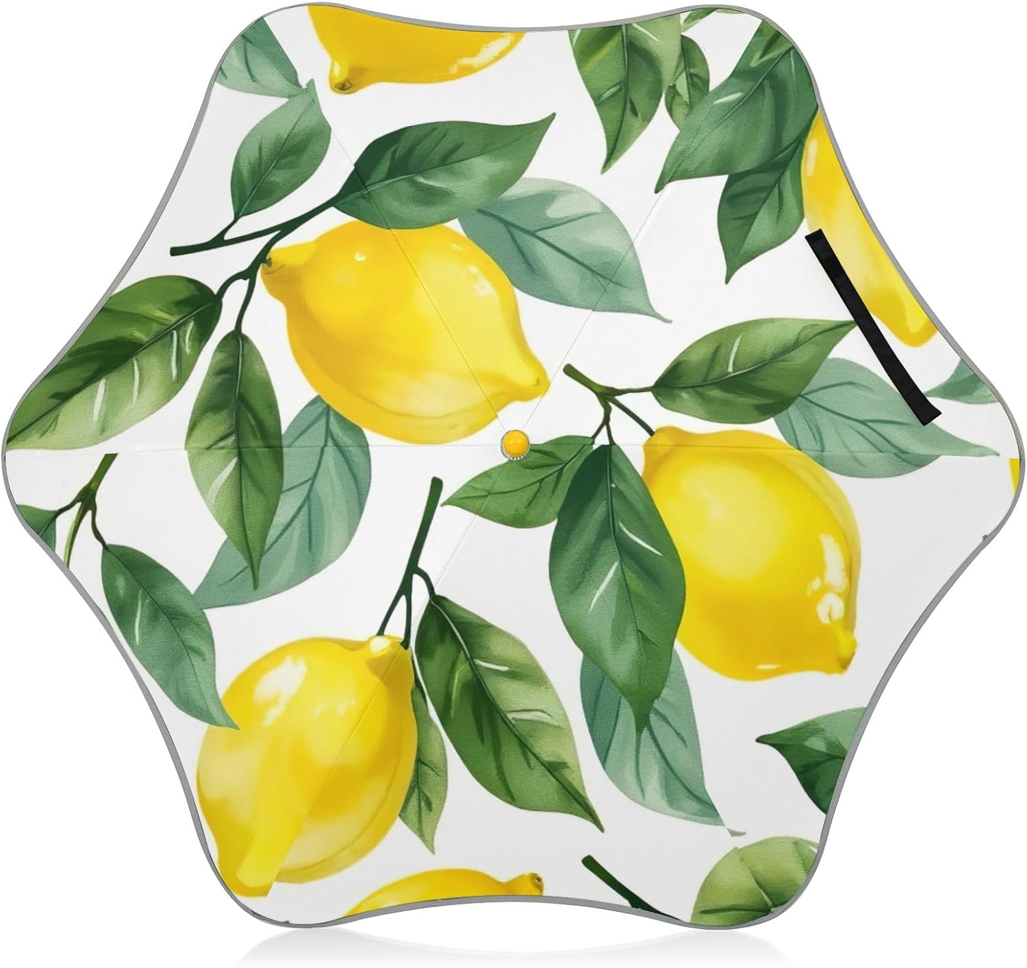 ODAWA Lemons Leaves Yellow Stick Umbrellas for Kids with J Hook Handle Rounded Tips Rain Umbrellas Age 3-8