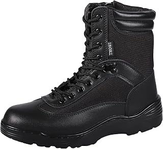 Men's Tactical Boots, Military Boots Army Boots Combat Boots With Side Zipper Black