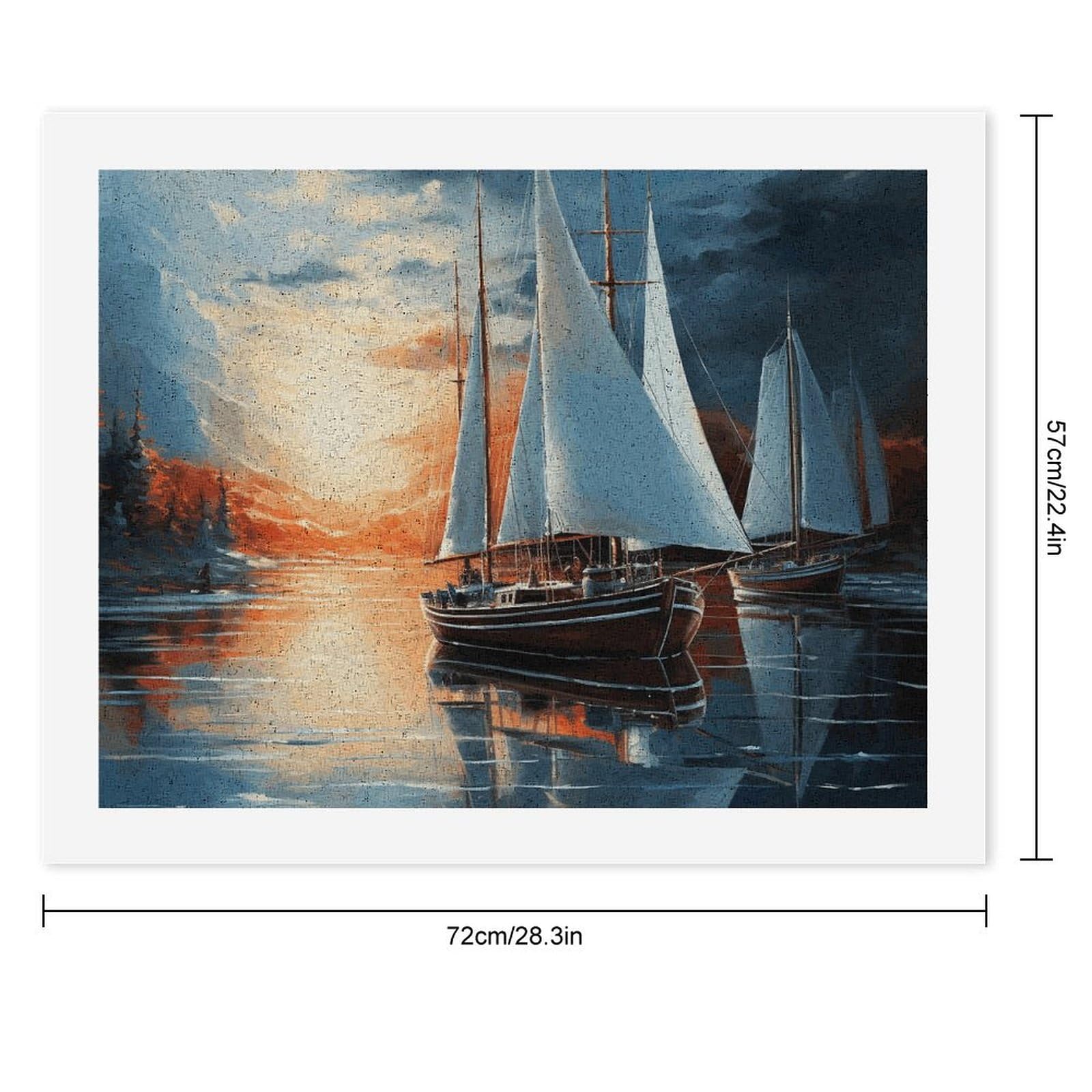 RTBKLYQ Kit di pittura con i numeri per adulti principianti vela paesaggio fai da te digitale pittura a olio tela per kit di pittura regalo decorazione domestica