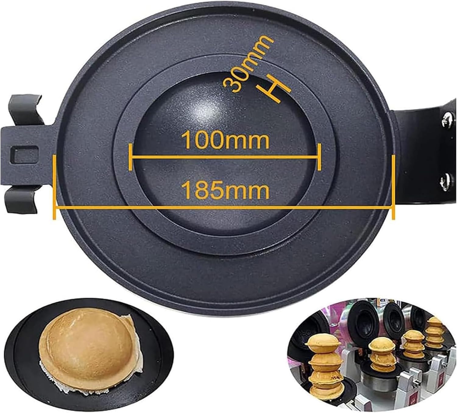 Commercial Waffle Maker Iron Machine, Electric Hamburger Waffle Maker, Non-Stick Hamburger Maker, Ice Cream Filling Hamburger Maker for Home Kitchen