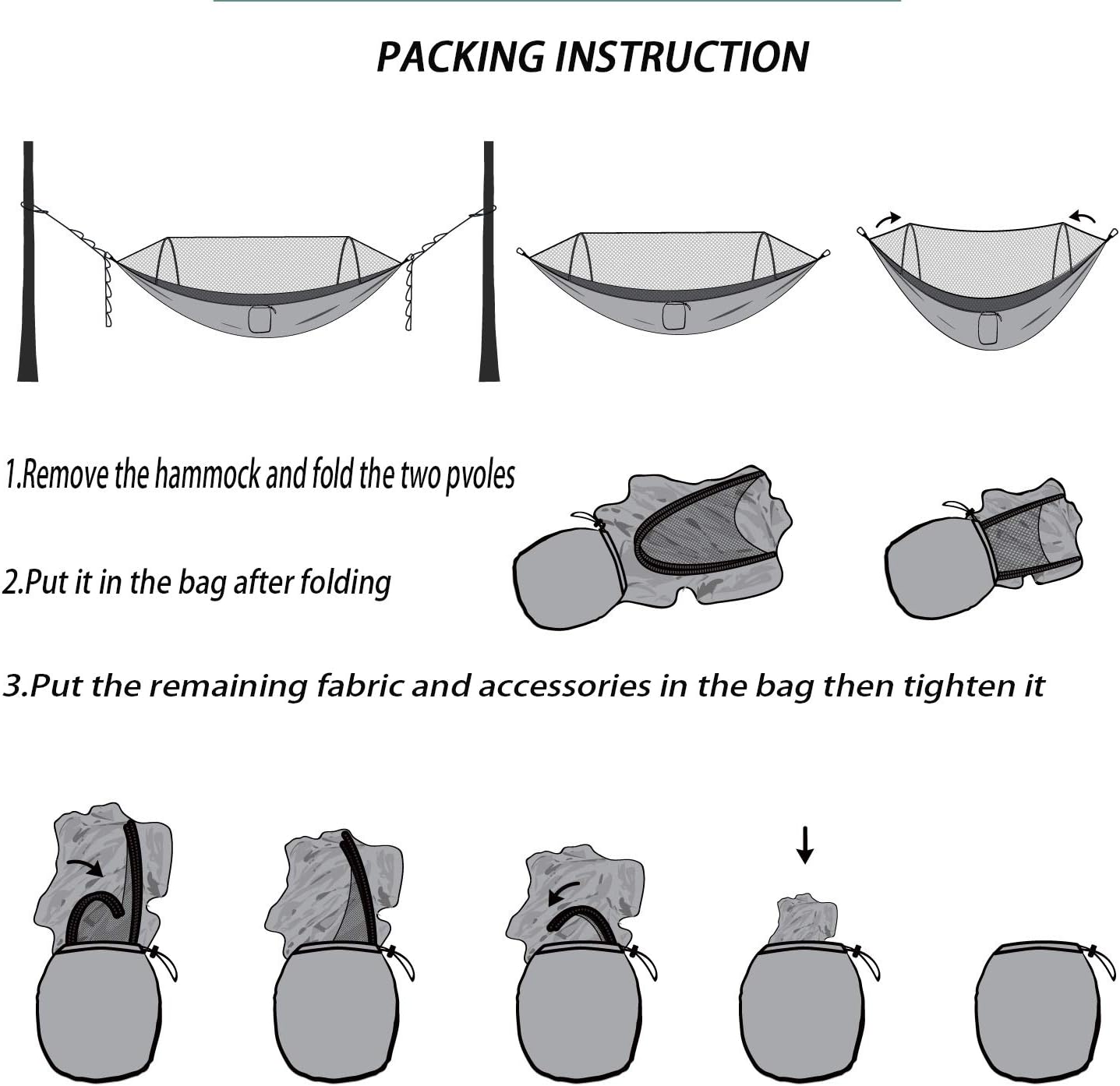 Hammock with Mosquito Net and Rainfly Portable Camping Hammock Hammock for 2 Tree Straps Suitable for Travel Camping Hiking Park Lightweight Hammock with Net(Olive)