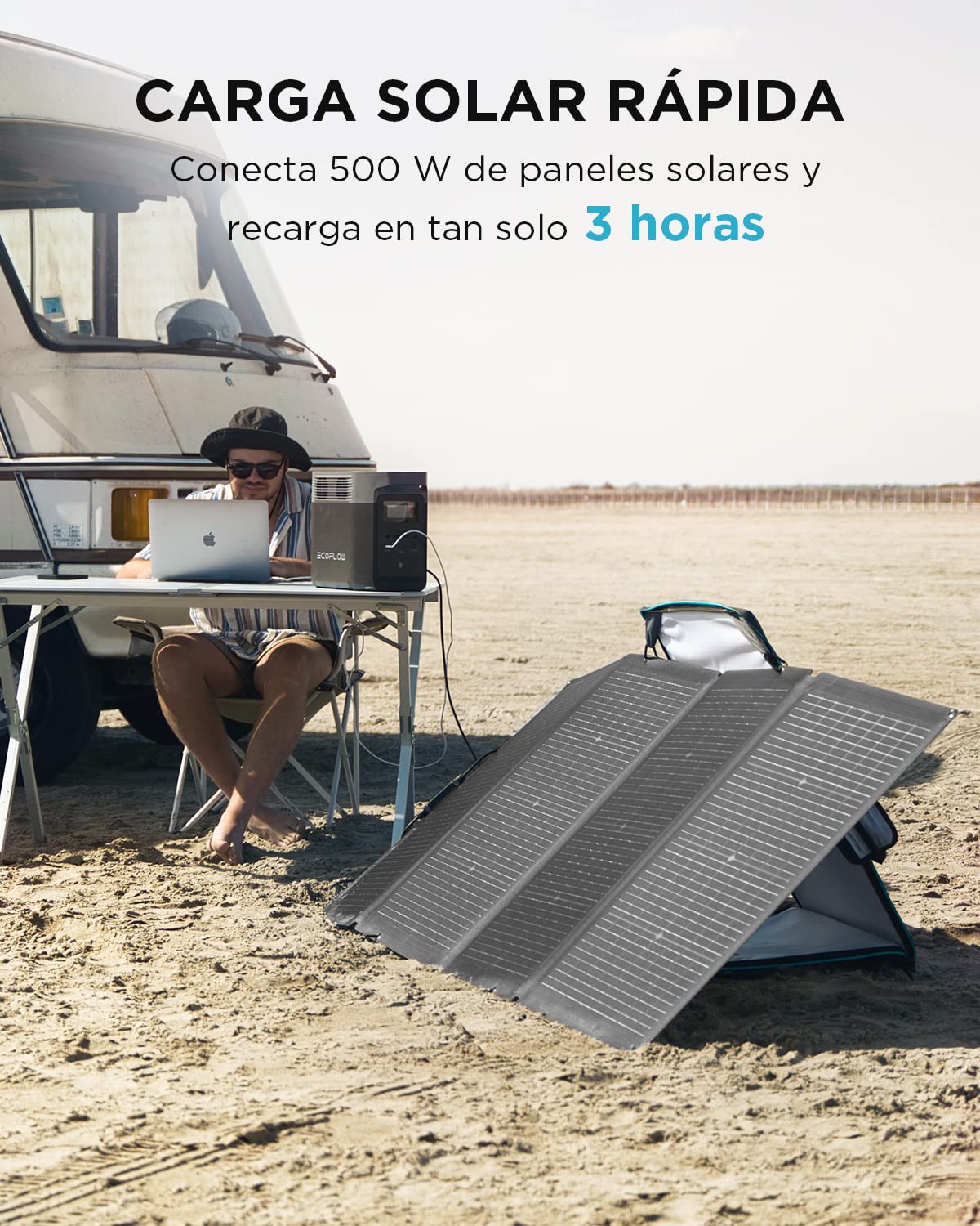 Estación de Energía Portátil EcoFlow Delta 2 con Capacidad Ampliable de 1 a 3 kWh, batería LFP, Carga rápida, Uso como generador Solar para alimentación de Reserva en casa, Camping y autocaravanas