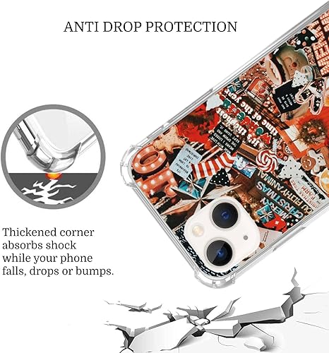 Miniatura 8 de Funda para iPhone 15 Plus, bonita funda de cara sonriente retro colorida para mujeres y niñas, funda única de TPU para iPhone 15 Plus