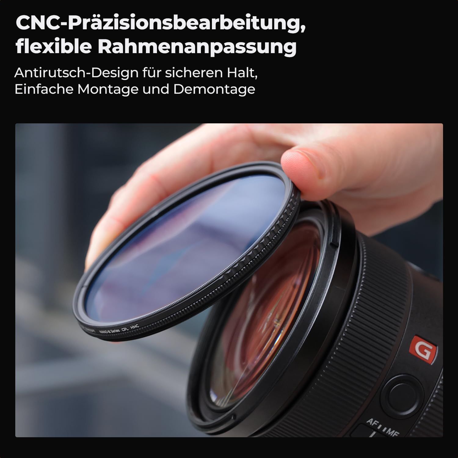 K&F Concept K-Serie Pro 67mm Slim Zirkularer Polfilter Polarisationsfilter CPL Filter Cirkular Polfilter Optisches Glas & Aluminium für Foto-Kameraobjektive