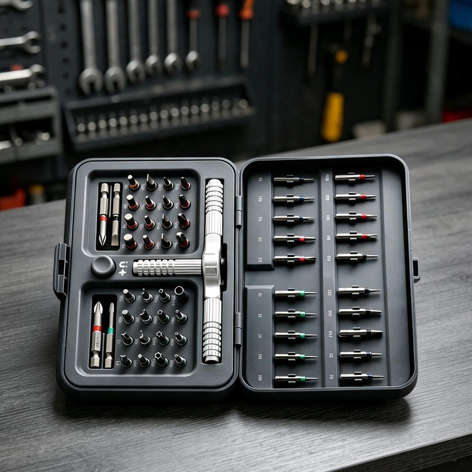 Magnetyczny śrubokręt grzechotkowy 60 w 1 z uchwytem T | Wkrętak grzechotkowy dla technika, mechanika, naprawy samochodów, domu,