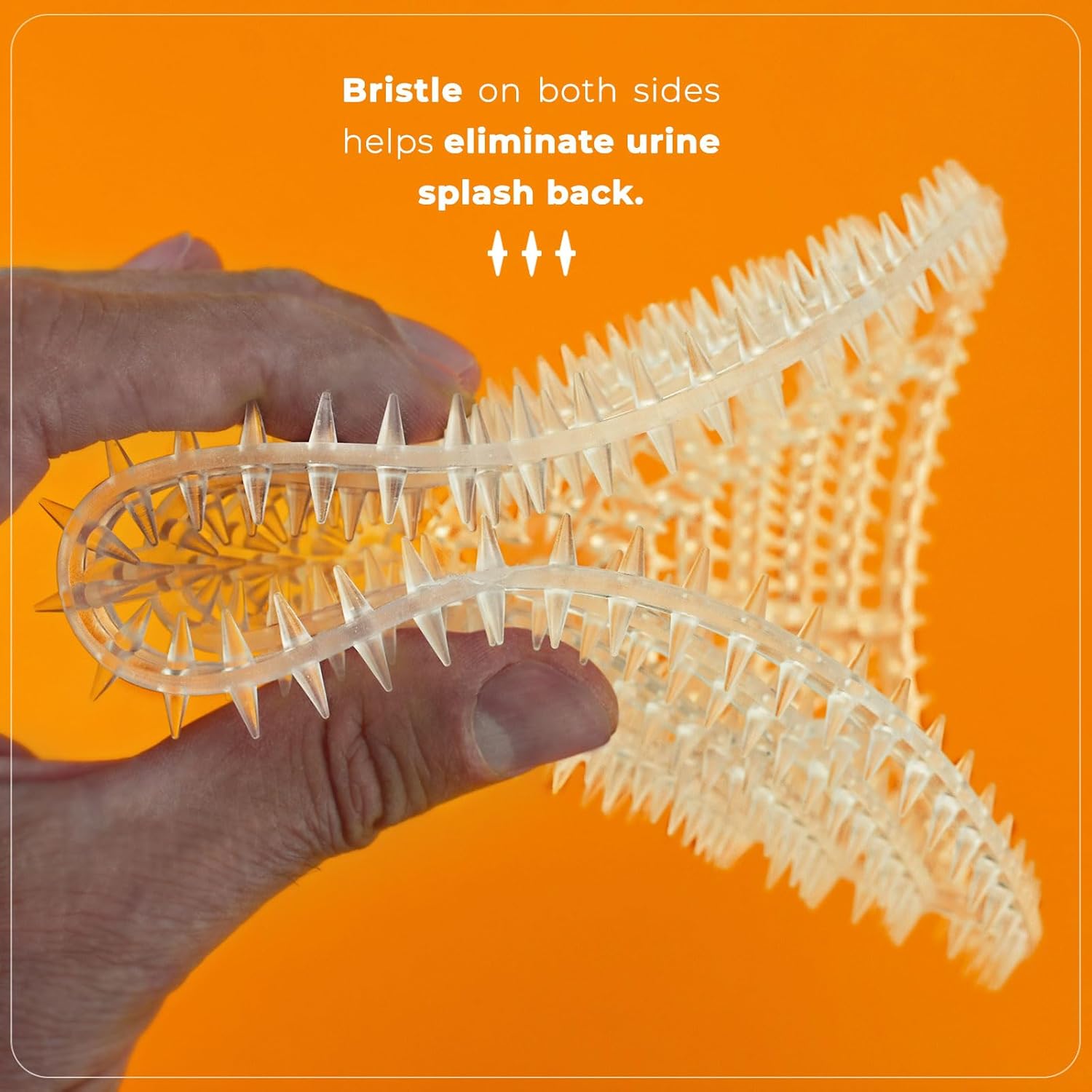 Urinal Screen Splash Guard, Anti-Splash 7” Diameter Round Design, Bristle on both sides, Designed for Heavily-Trafficked Public Restrooms (Plastic) (MADE IN USA) (Orange Scent) (Clear Color) (10 Pack)