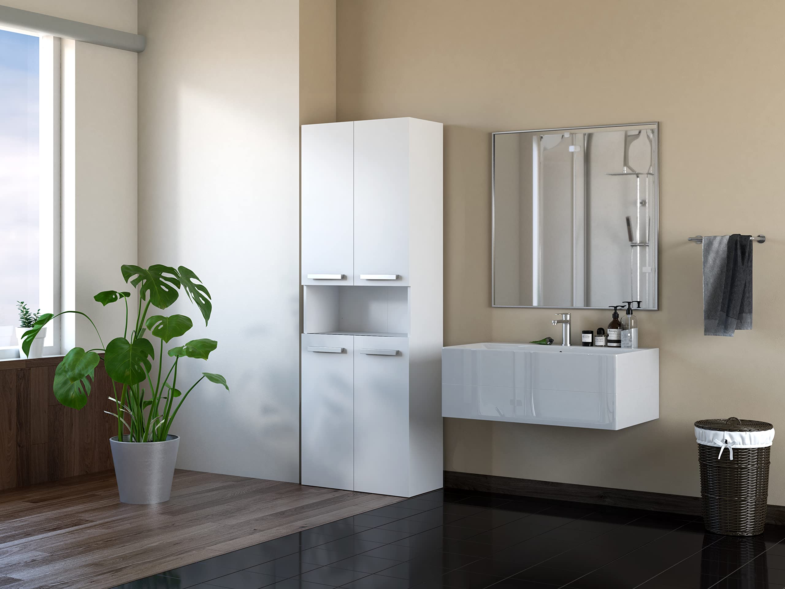 TOPESHOP NEL 2K DK BIEL MUEBLE DI BAÑO CON ALMACENAJE BLANCO