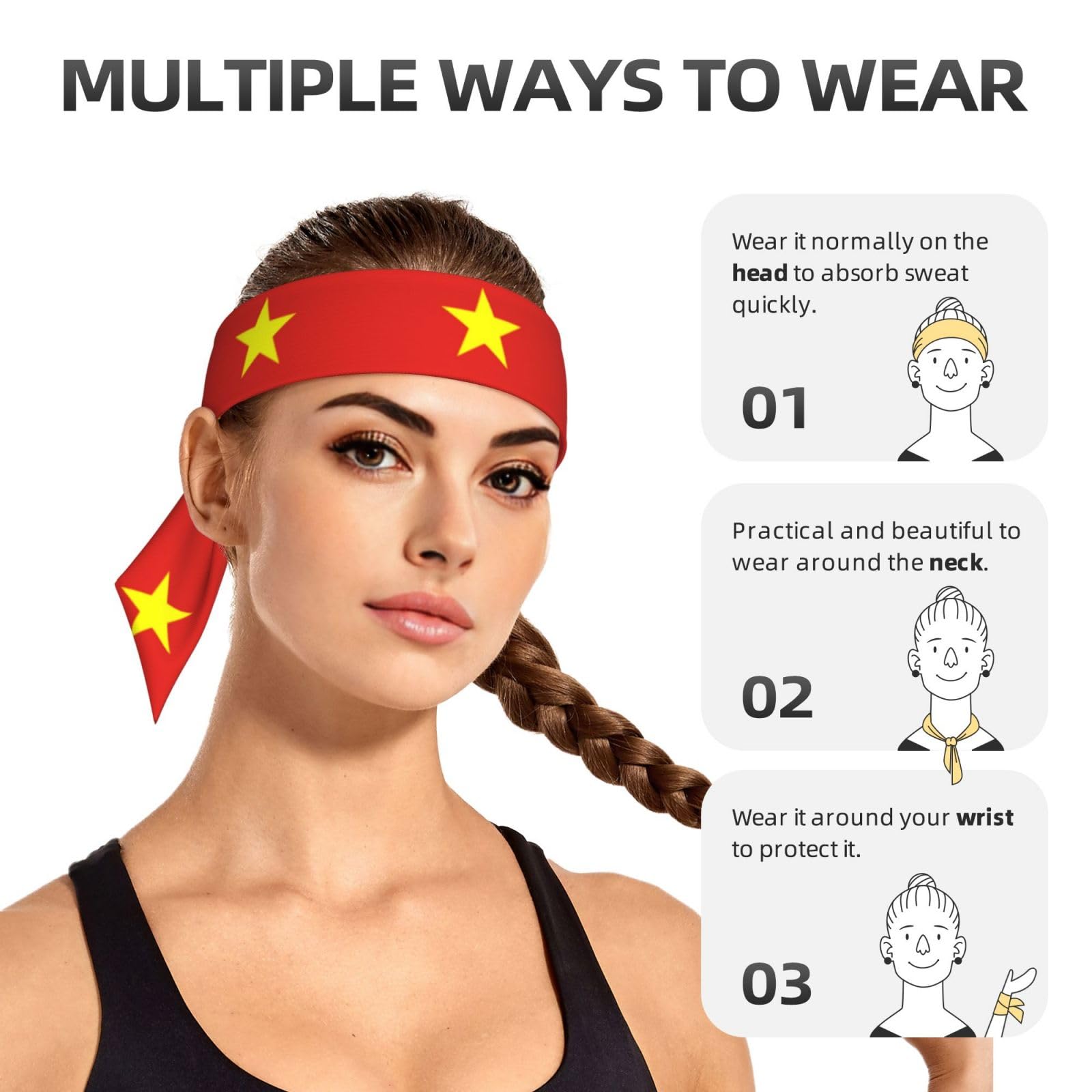Vlag van Panama Print Sport Hoofd Tie, Haarband Voor Workout, Hardlopen Vlag van Panama Print Sport Hoofd Tie, Haarband Voor Workout, Hardlopen